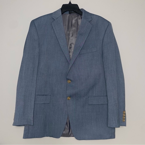 Lauren Ralph Lauren Blazer Blue Preppy Academia Travel Sport Coat Mens 42R